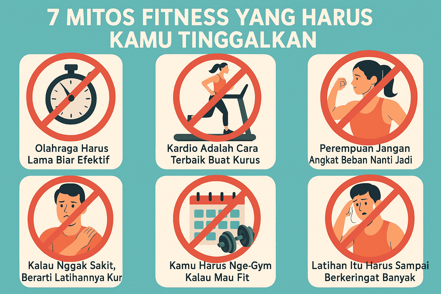 Ilustrasi 7 Mitos Tentang Fitness yang Perlu Kamu Tinggalkan